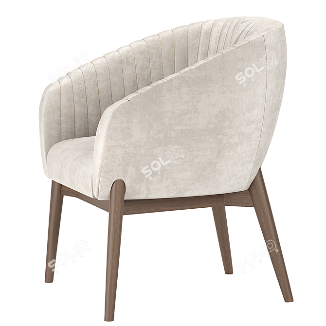 Channel-Back Upholstered Armchair 3D model image 3