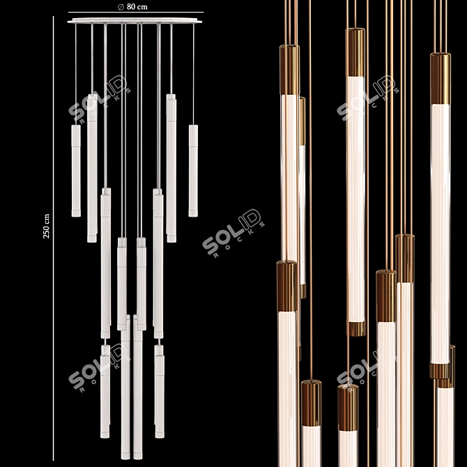 Flux LED Glass Pendant Lamp 3D model image 3