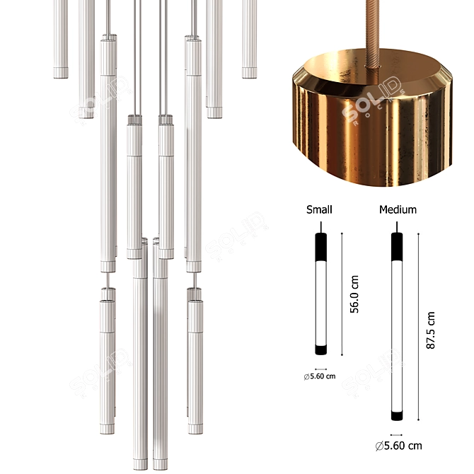 Flux LED Glass Pendant Lamp 3D model image 4