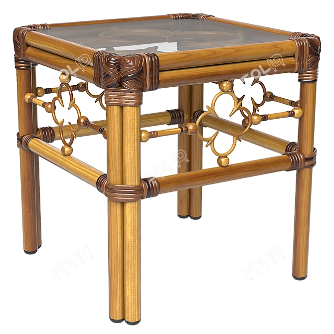 Square Accent Table with Textures 3D model image 1