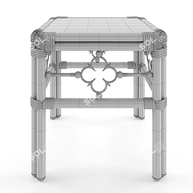 Square Accent Table with Textures 3D model image 3