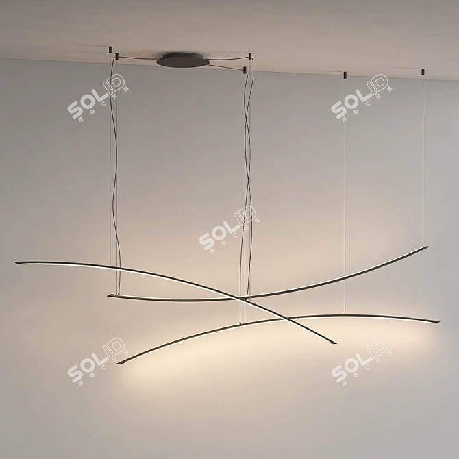 Elegant Katana Italy Light Fixture 3D model image 2