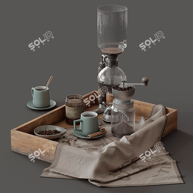 Elegant Coffee Set for Export 3D model image 1