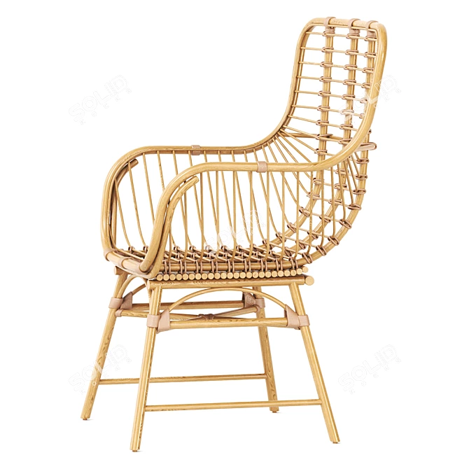 Natural Rattan Accent Chair TOGO 3D model image 2