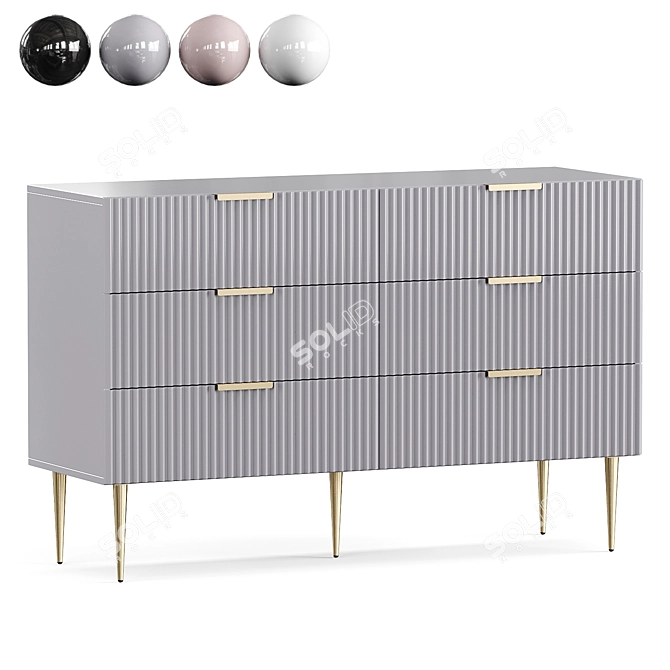 Elegant Chic Chest Drawers 3D model image 1