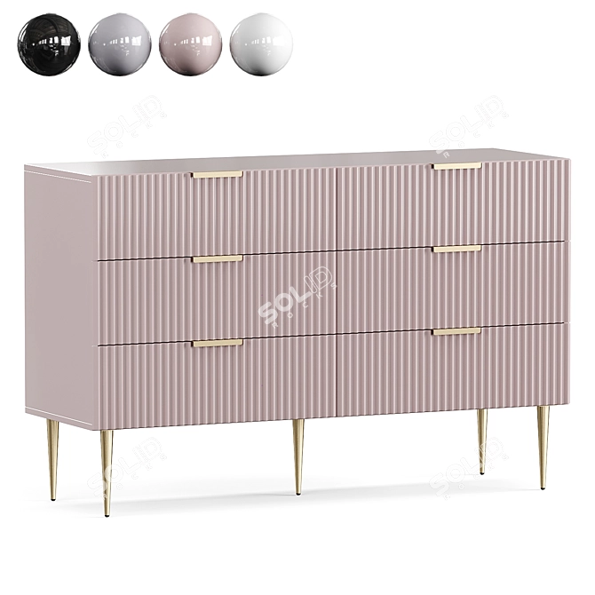 Elegant Chic Chest Drawers 3D model image 2