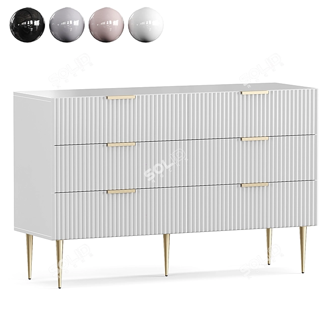 Elegant Chic Chest Drawers 3D model image 3