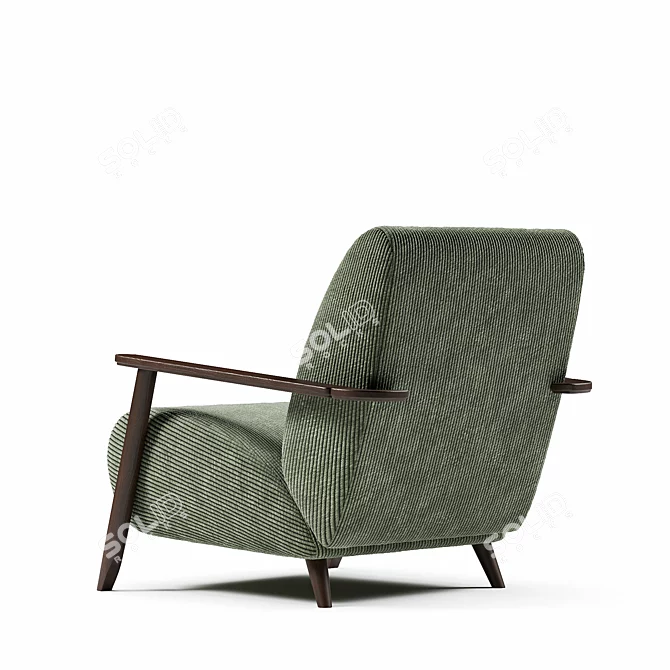 Elegant Armchair Marthan in 6 Colors 3D model image 2