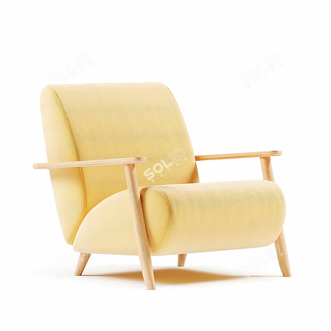 Elegant Armchair Marthan in 6 Colors 3D model image 3