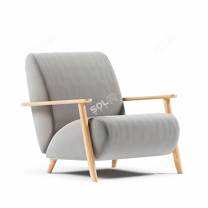 Elegant Armchair Marthan in 6 Colors 3D model image 4