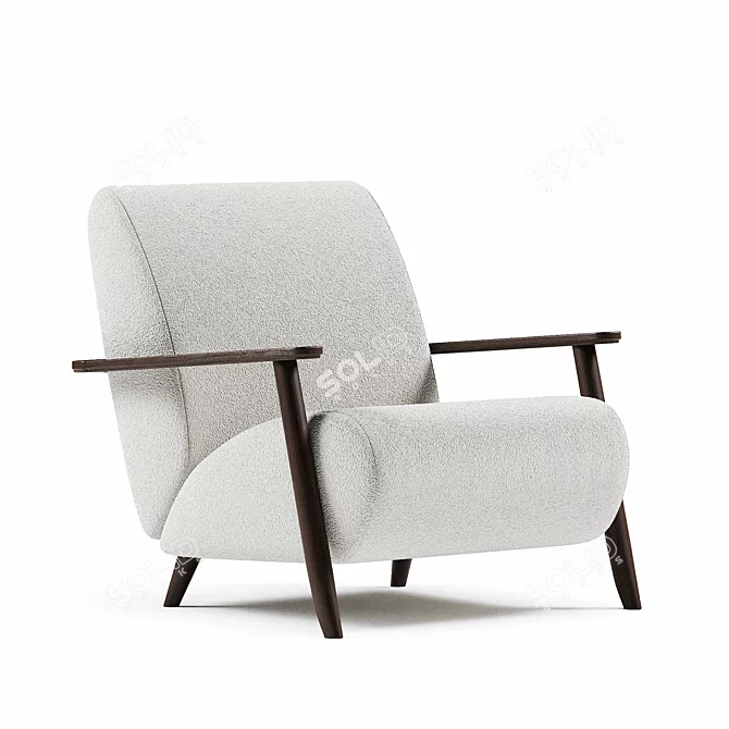 Elegant Armchair Marthan in 6 Colors 3D model image 6