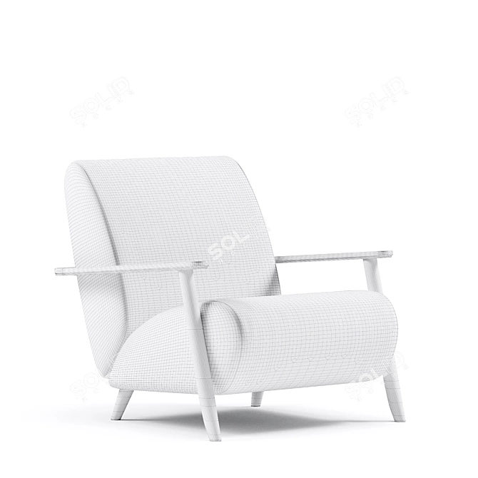 Elegant Armchair Marthan in 6 Colors 3D model image 7