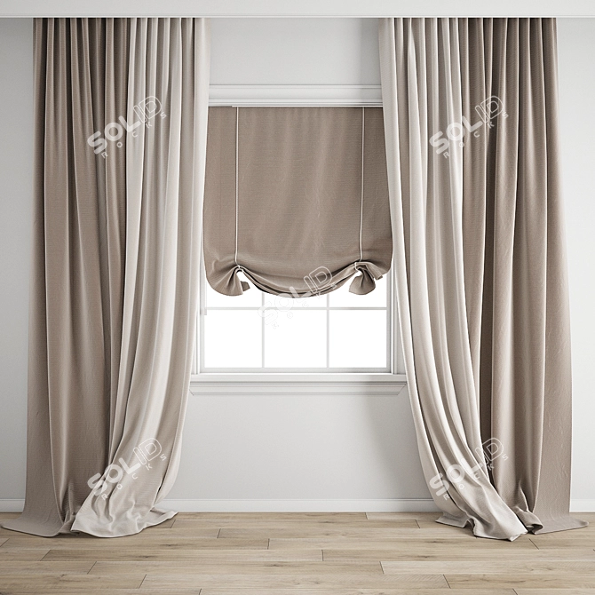 Detailed Curtain Model Collection 3D model image 1