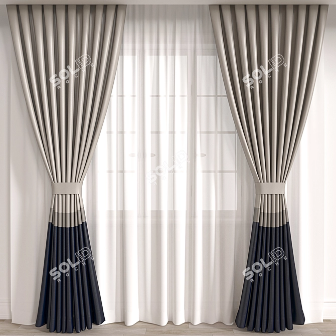 Versatile 3D Curtain Model: 46144 Polys, 48011 Verts 3D model image 1