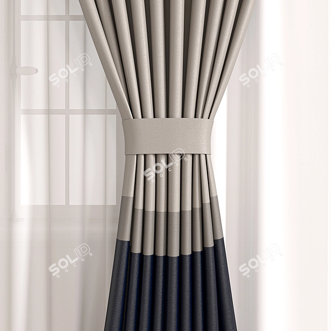 Versatile 3D Curtain Model: 46144 Polys, 48011 Verts 3D model image 2