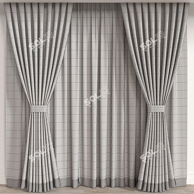 Versatile 3D Curtain Model: 46144 Polys, 48011 Verts 3D model image 3