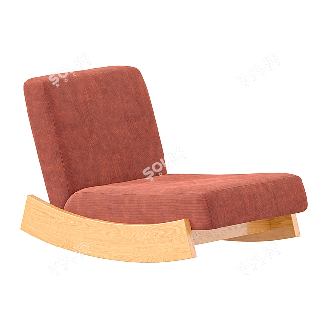 Corduroy Rocking Chair Vintage Style 3D model image 1