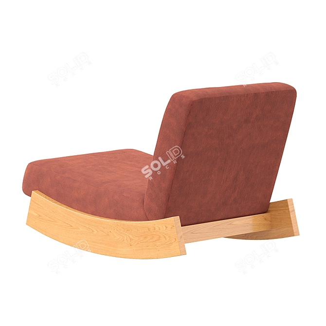 Corduroy Rocking Chair Vintage Style 3D model image 3