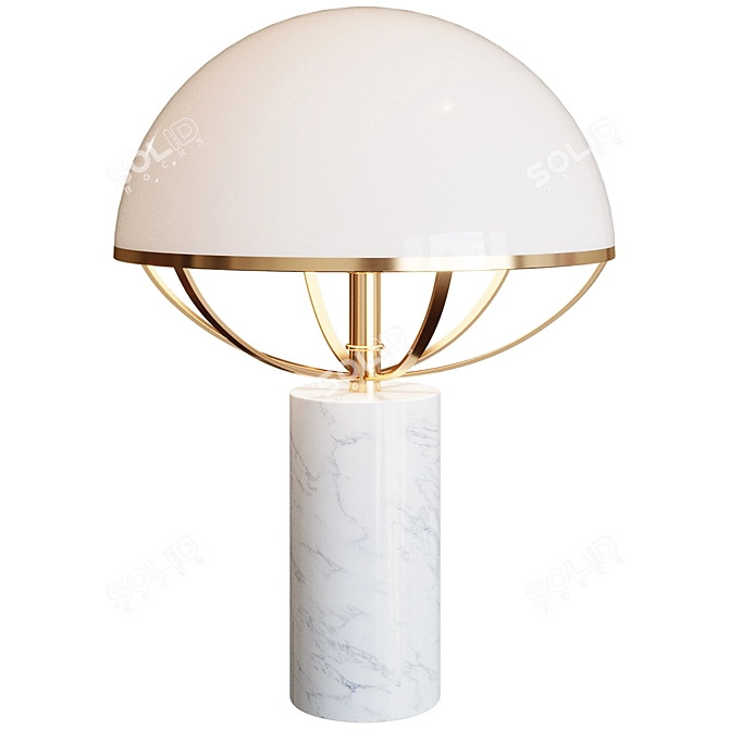 Minimalist Marble Umbrella Desk Lamp 3D model image 1