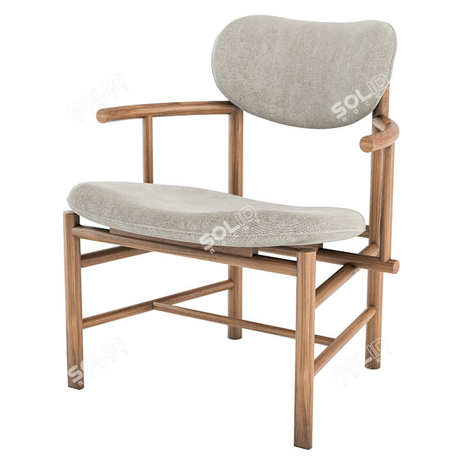 Bamboo Bliss Lounge Chair 3D model image 1