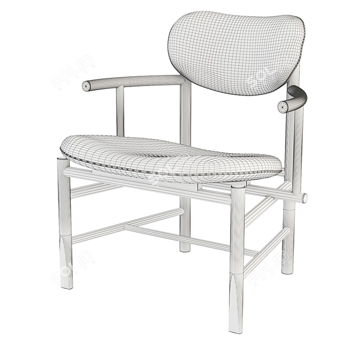 Bamboo Bliss Lounge Chair 3D model image 3