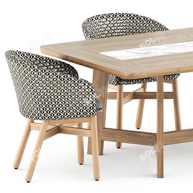 Modern Outdoor Seating Set 3D model image 2