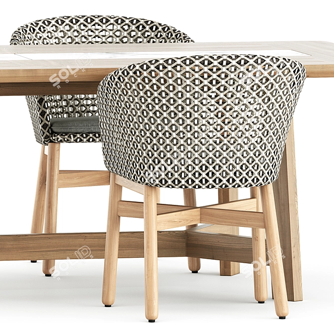 Modern Outdoor Seating Set 3D model image 3