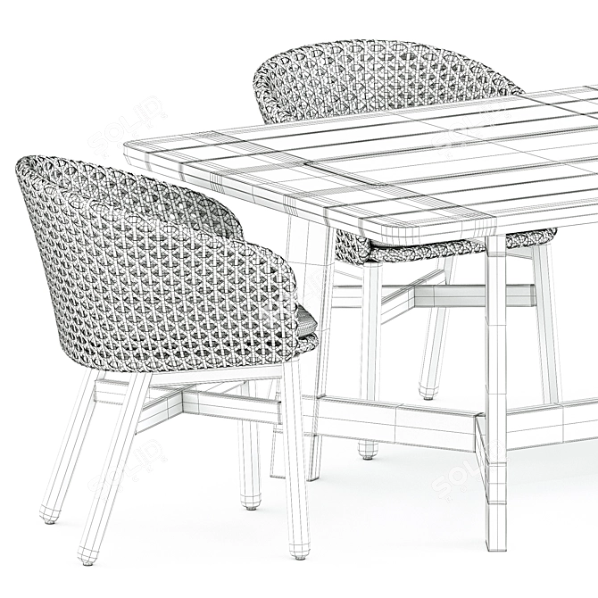 Modern Outdoor Seating Set 3D model image 5