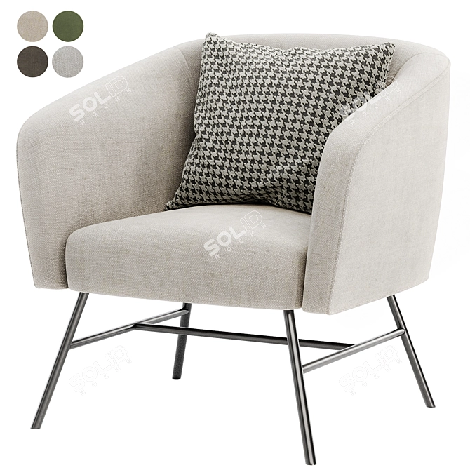  Stylish Omari Armchair - Modern Elegance 3D model image 1