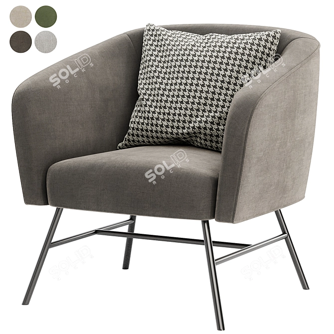  Stylish Omari Armchair - Modern Elegance 3D model image 3