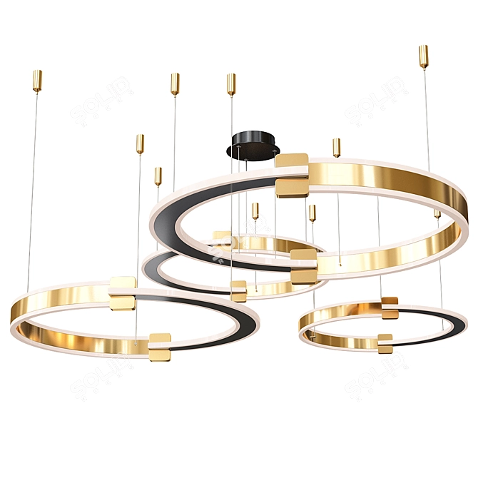Modern Ring Chandelier Light Fixture 3D model image 1