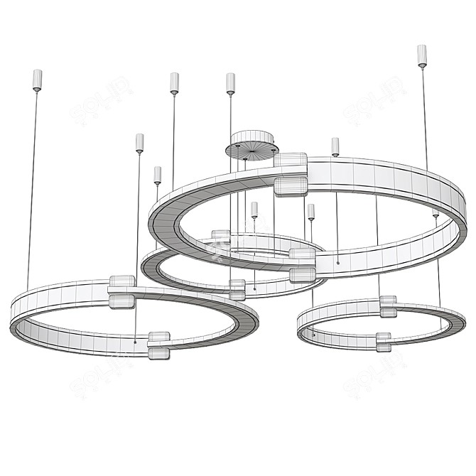 Modern Ring Chandelier Light Fixture 3D model image 2