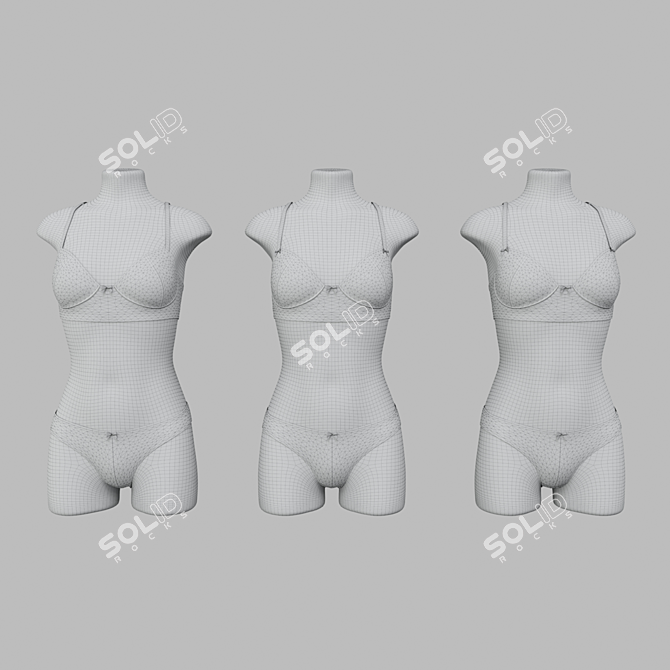 Lingerie Mannequin Set - Trio 3D model image 4