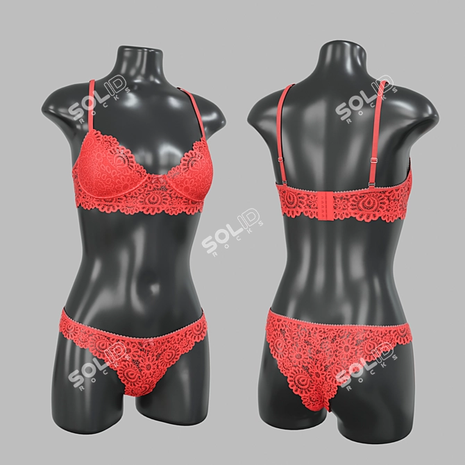 Lingerie Mannequin Set - Trio 3D model image 5