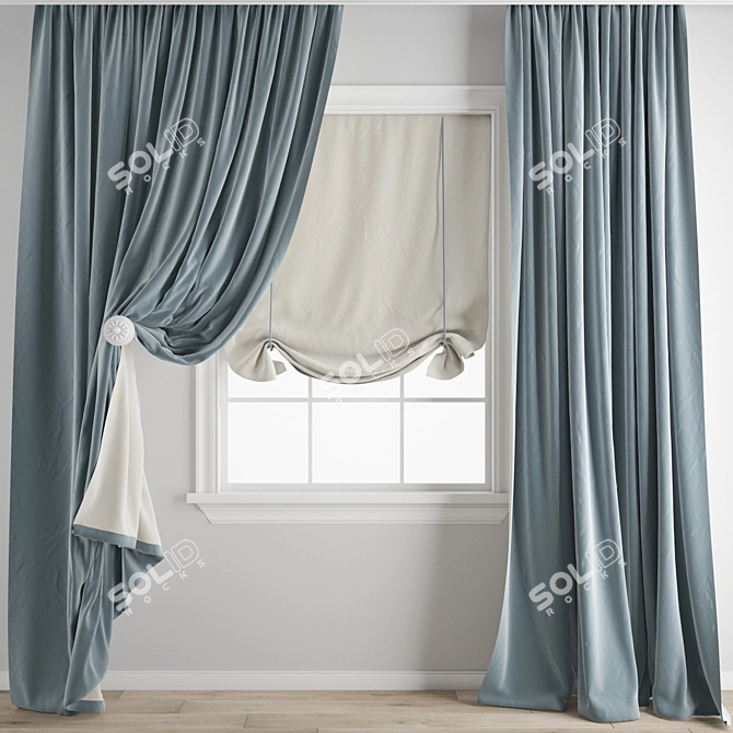 Detailed Curtain Model Pack 3D model image 1