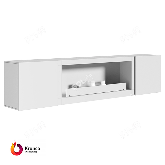 Modern Bio-Fireplace TV Stand 3D model image 2