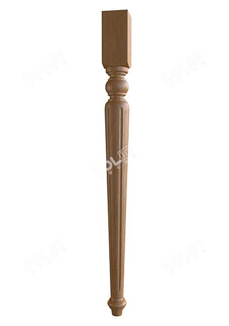Elegant Carved Furniture Leg 3D model image 2