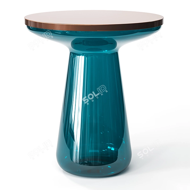 Glass Coffee Table, 400mm Diameter 3D model image 1