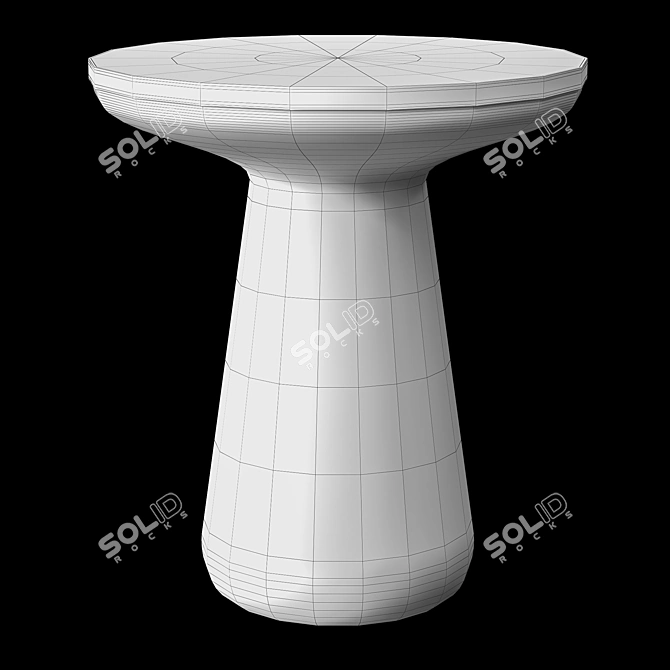 Glass Coffee Table, 400mm Diameter 3D model image 2