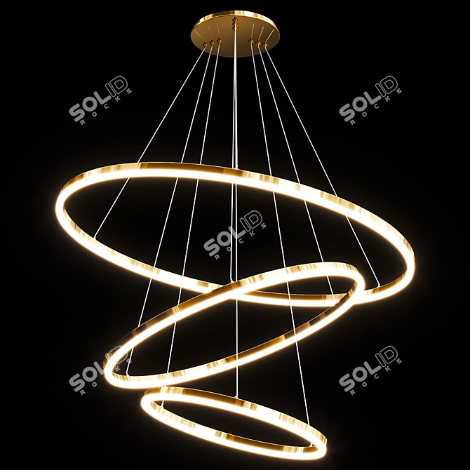  Nordic Glass Metal Pendant Chandelier 3D model image 3