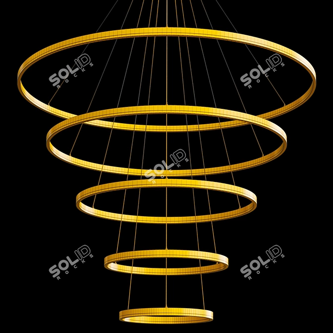  Nordic Glass Metal Pendant Chandelier 3D model image 6