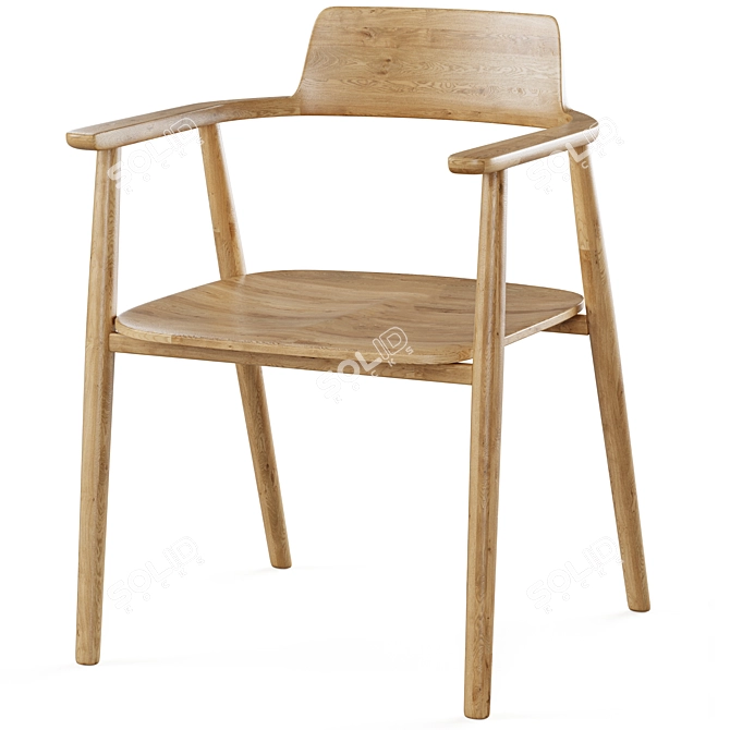 Strasbourg Chair in Natural Oak 3D model image 1