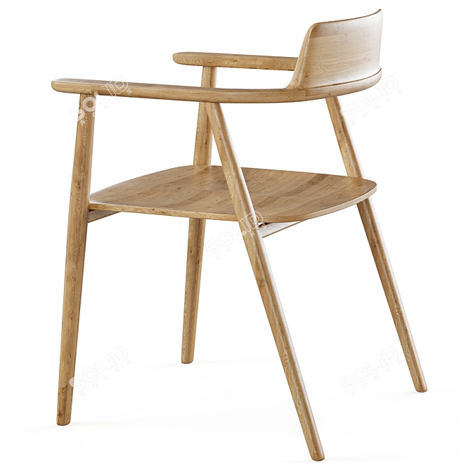 Strasbourg Chair in Natural Oak 3D model image 2