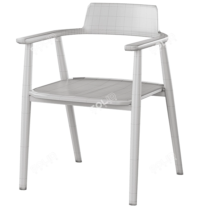 Strasbourg Chair in Natural Oak 3D model image 3