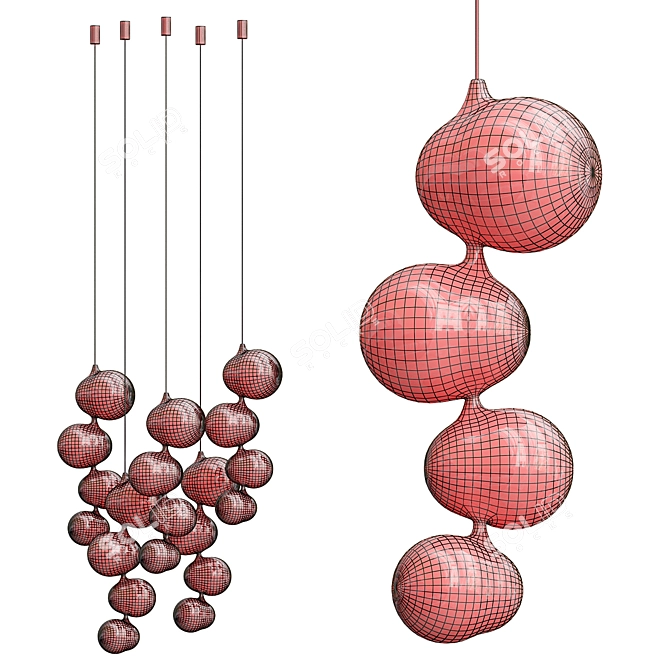  Serendipity 5-Light Suspension Fixture 3D model image 3