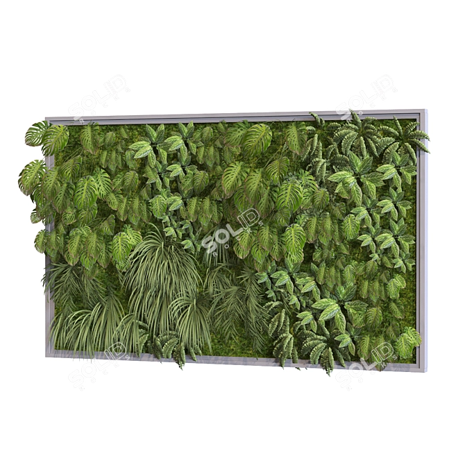 Modern Vertical Green Wall Decor 3D model image 4