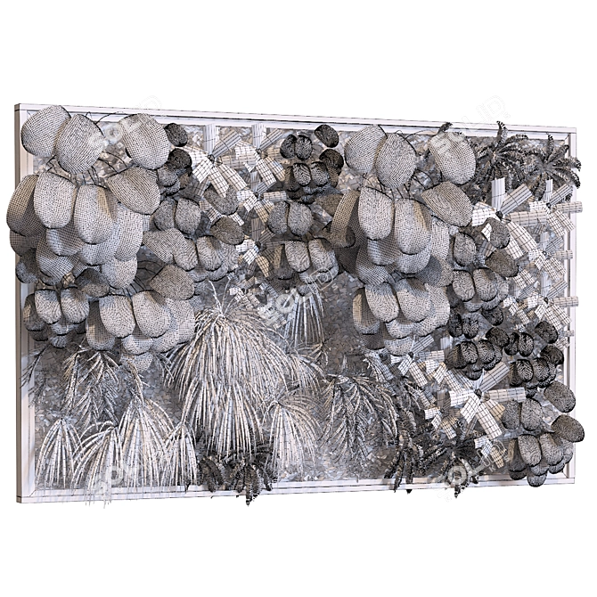 Modern Vertical Green Wall Decor 3D model image 6