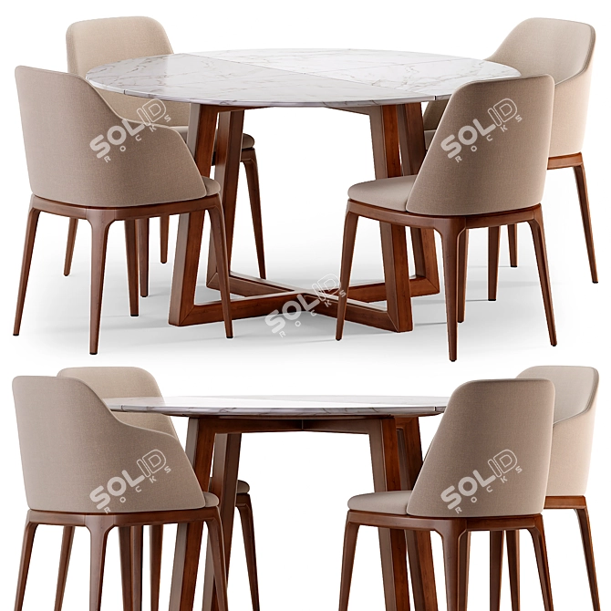  Poliform Grace Dining Set 3D model image 1