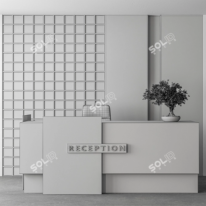 Chic Reception Desk Decor Set 3D model image 3