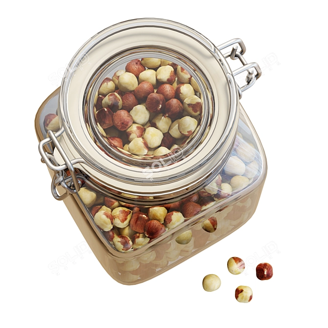 Fido 1L Jar with Hazelnuts 3D model image 3